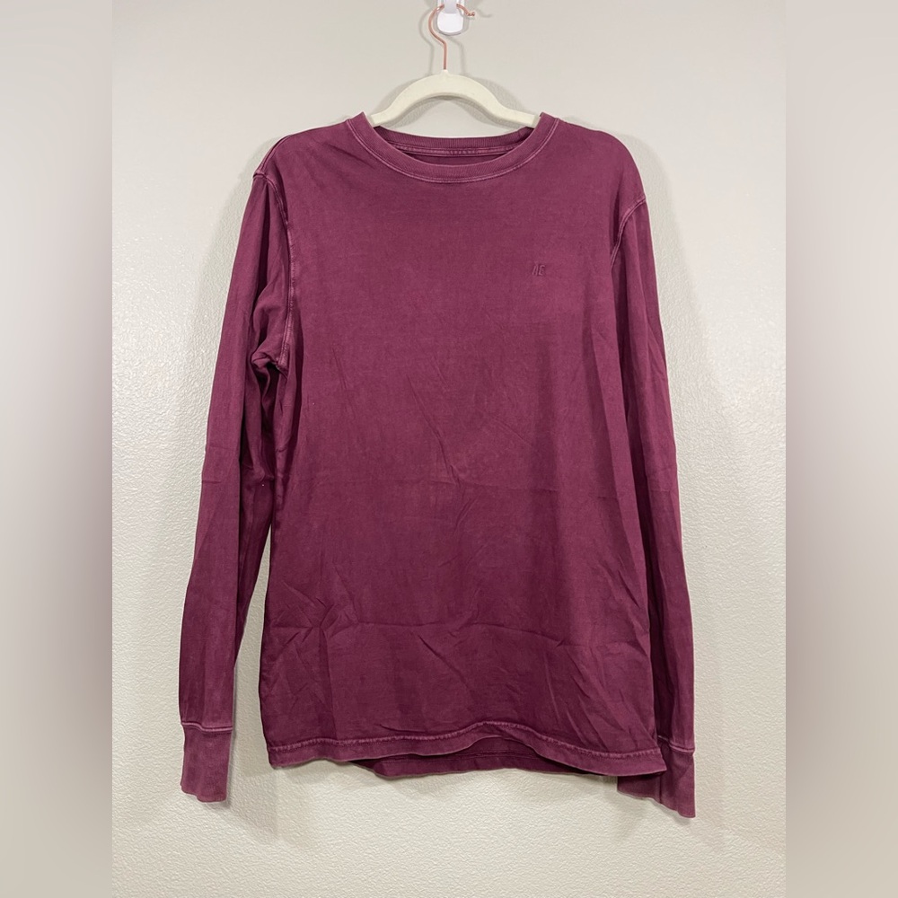 American Eagle Outfitters Maroon Purple Long Sleeve Top Soft Standard Fit Men S
